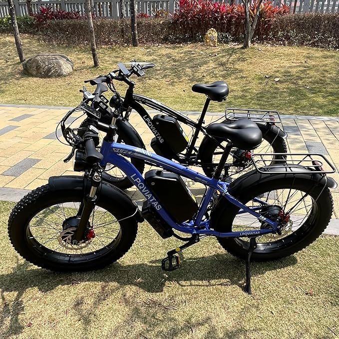 6000W Peak AWD-Ebike-Dual-Motor-Electric-Bike for Adults-Men, 52V 1768Wh Dual-Motor-Ebike 42-46MPH-Hunting-Ebike Long Range Dirtbike, 24"*4.0" Fat-Tire-Electric-Bicycle Mountain Bike Off-Road Snow