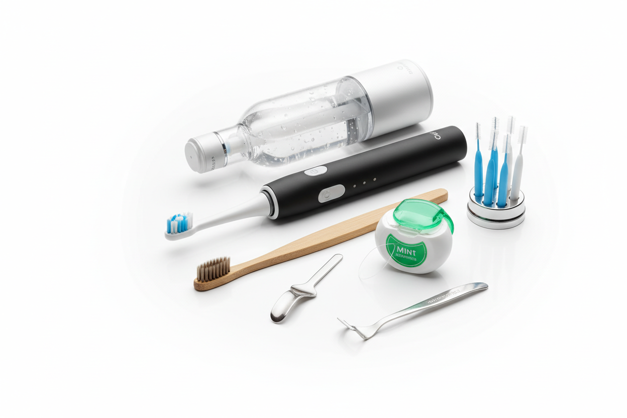 ORAL CLEANING TOOLS (make it real photo)